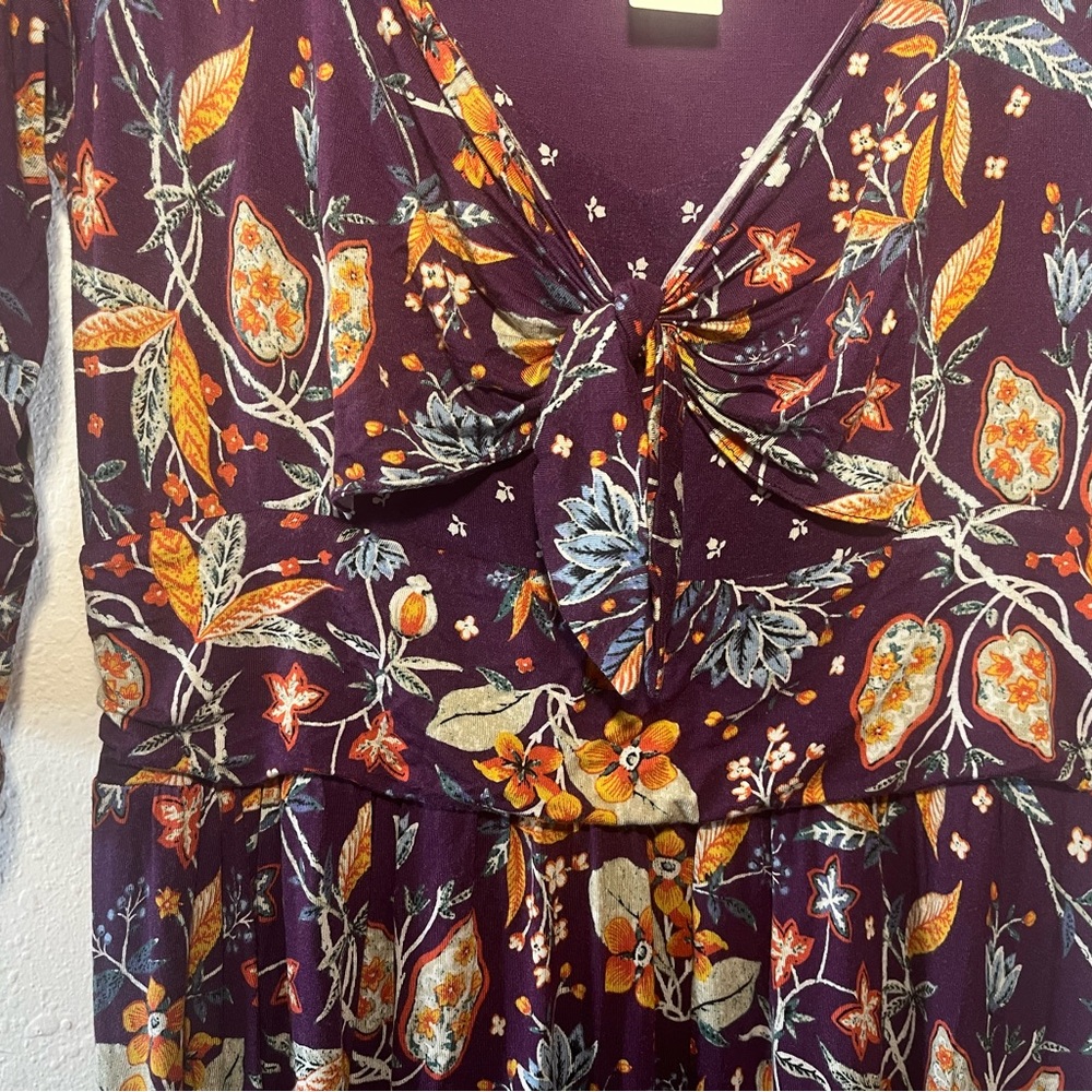 NWT! Anthropologie Maeve Beloved Purple Floral Midi Dress - Picture 6 of 12